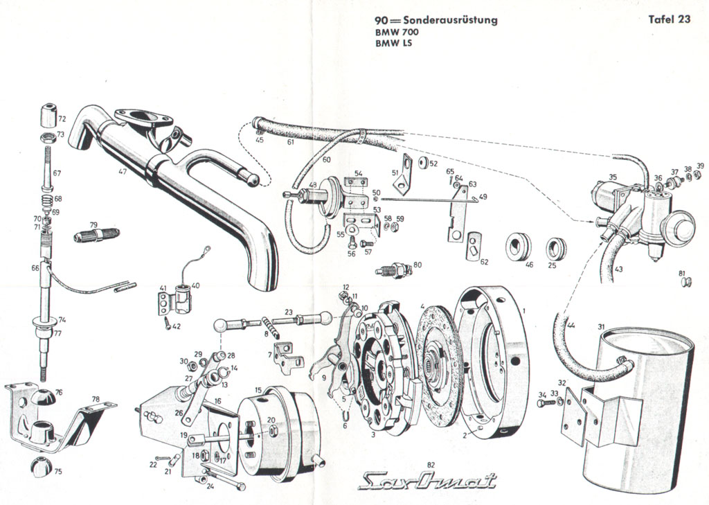 [Explosionszeichnung BMW 700 Sonderausr&uuml;stung, Saxomat]