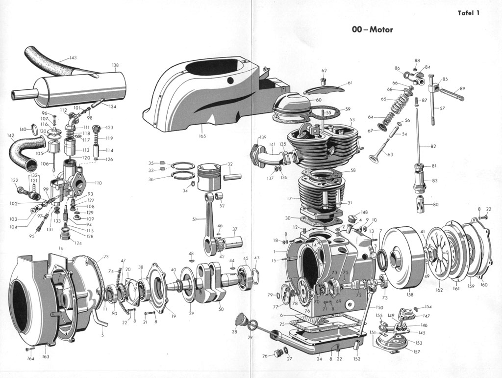 [Explosionszeichnung BMW Isetta Standard - Motor]